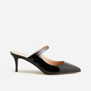NIB J Crew Patent Strap Mule Collette Italian Patent Heels 8